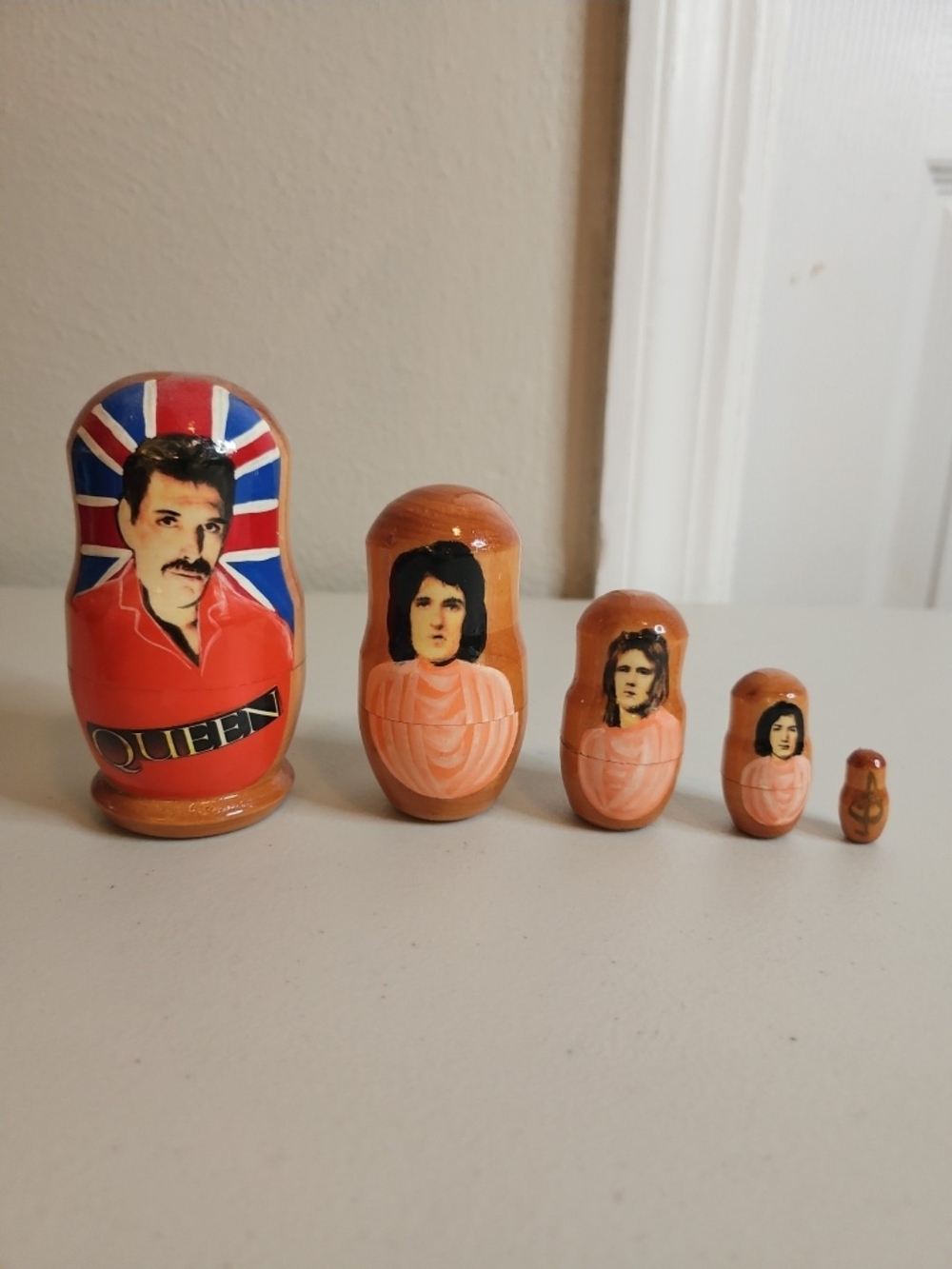 Queen the Rock Band Authentic Wooden Nesting Dolls